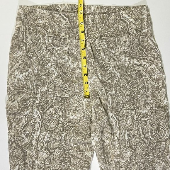 New Directions - Women's Size 12 - Tan Paisley Capri Pants Flat Front No Pockets - Picture 8 of 10
